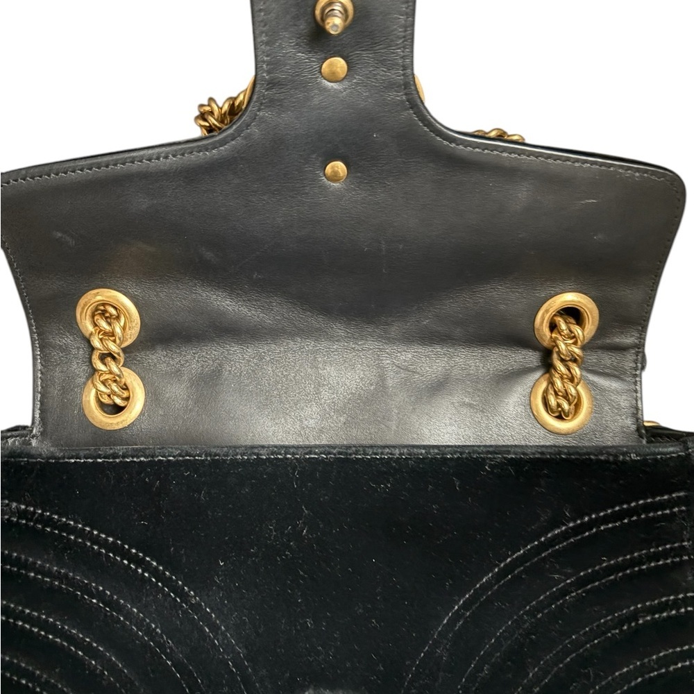 COPY - Gucci marmot black velvet chain two way bag size medium - Picture 10 of 15